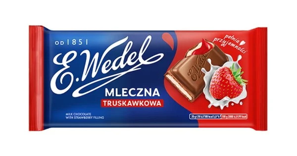 Wedel Milk Chocolate With Strawberry Filling 100g